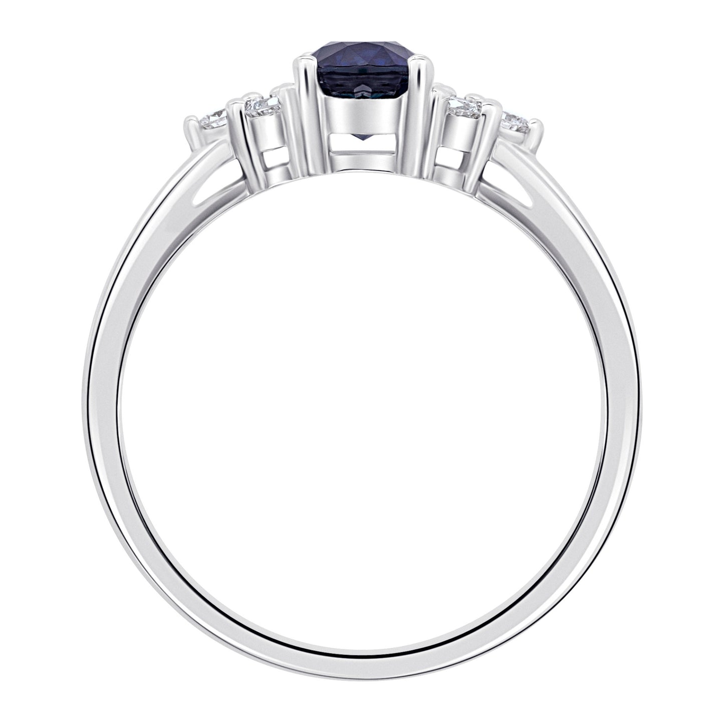 0,08 ct  Diamant Brillant Safir Ring aus 585 Weißgold