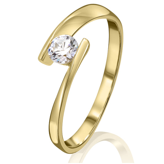 One Element  Zirkonia Ring aus 333 Gelbgold