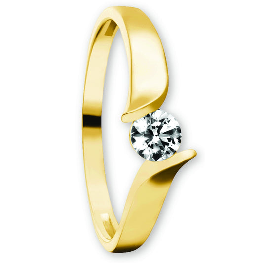 One Element  Zirkonia Ring aus 333 Gelbgold