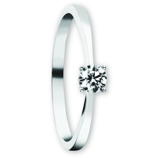 Zirkonia Ring aus 333 Weißgold