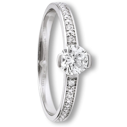 Zirkonia Ring aus 333 Weißgold