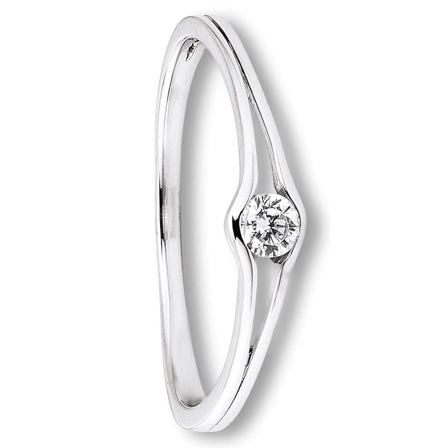 One Element  Zirkonia Ring aus 333 Weißgold