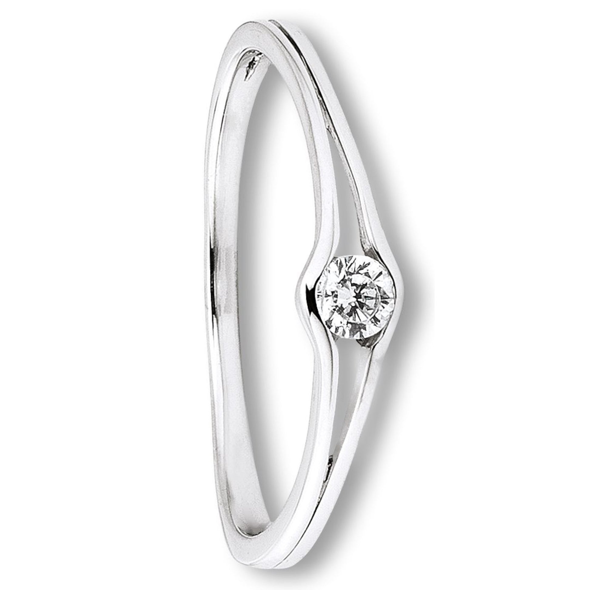 One Element  Zirkonia Ring aus 333 Weißgold