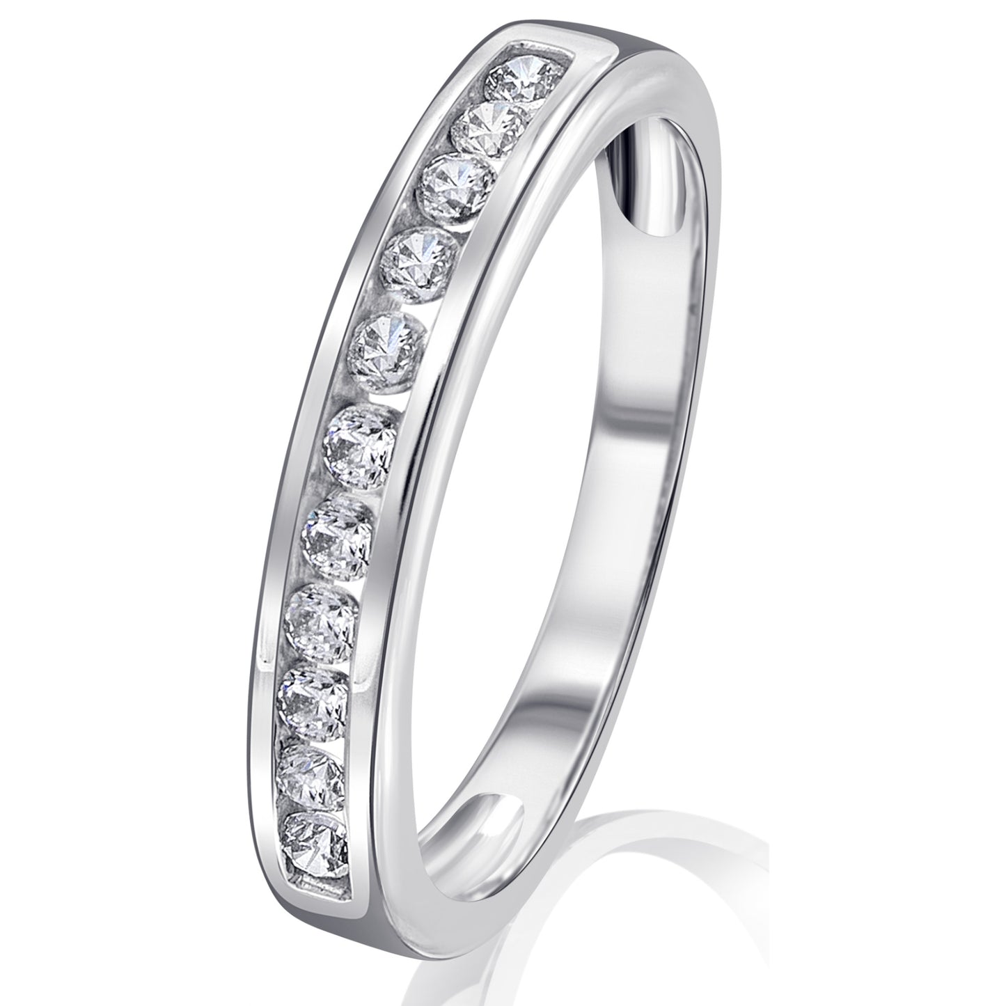 Zirkonia Ring aus 333 Weißgold