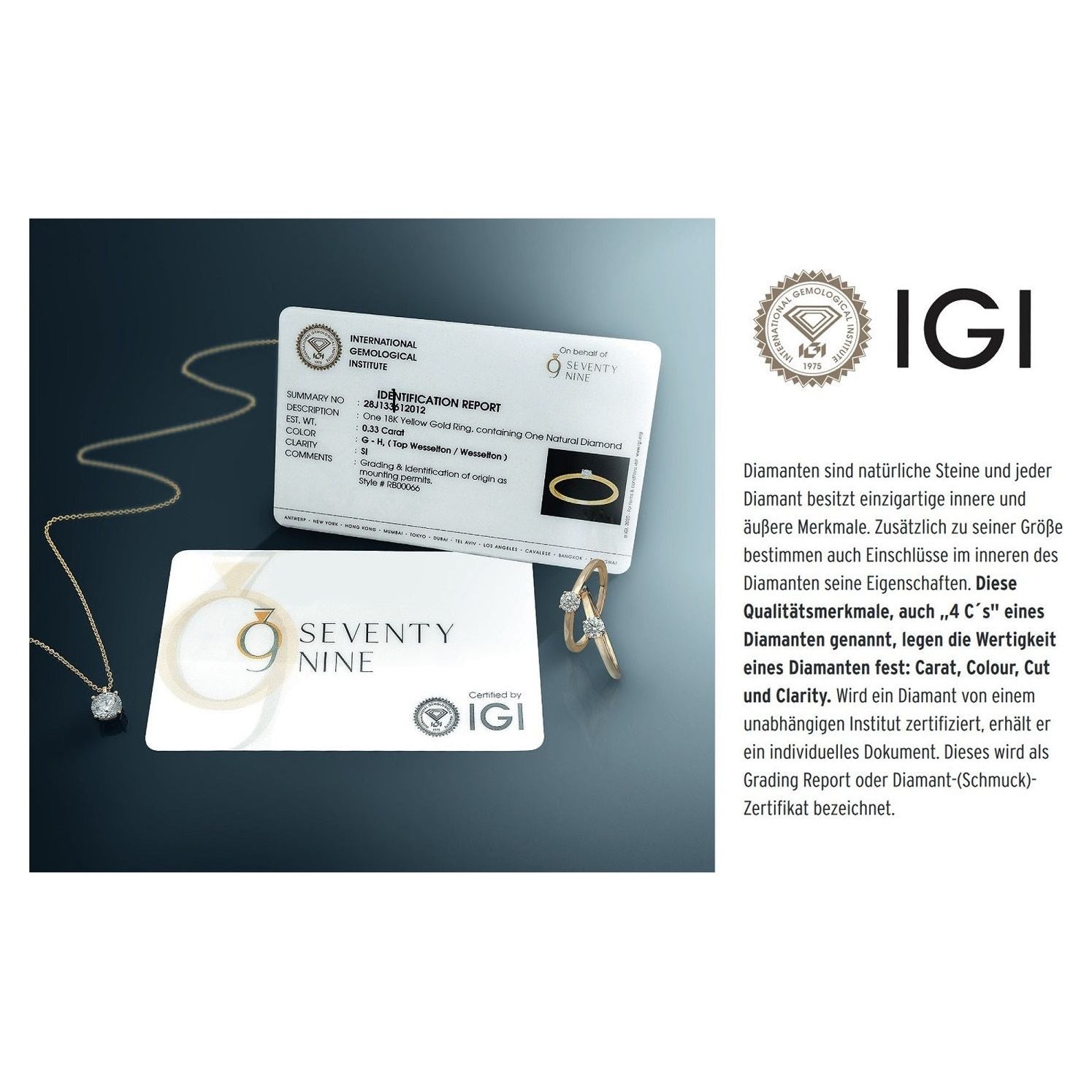 One Element 0.25 ct Diamant Brillant Zarge Anhänger aus 585 Gelbgold